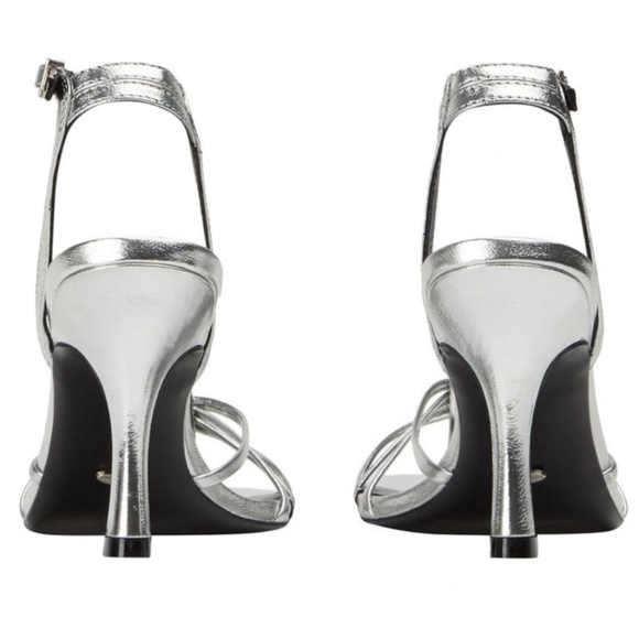 Tony Bianco Charm Heels in Silver Foil in Size 8.5 - Picture 8 of 9
